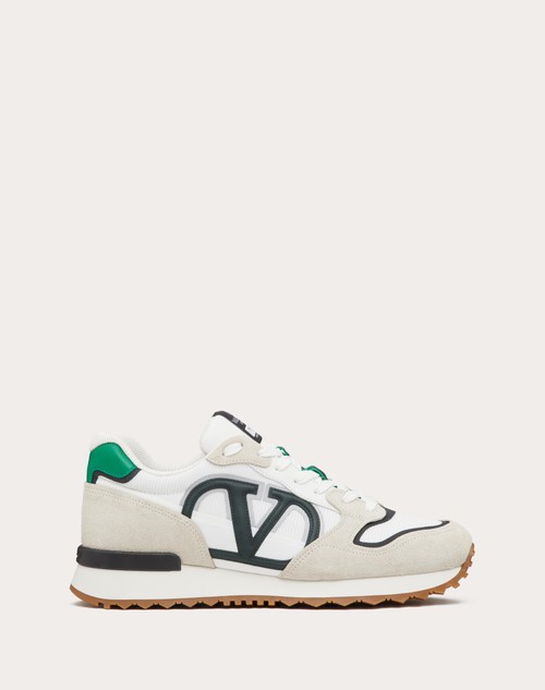 Red Valentino SNEAKER LOW-TOP VLOGO PACE IN CROSTA, TESSUTO E VITELLO
