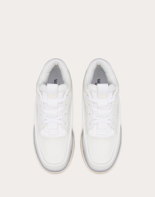 Red Valentino SNEAKER MID-TOP RUNBOOT IN VITELLO E TESSUTO