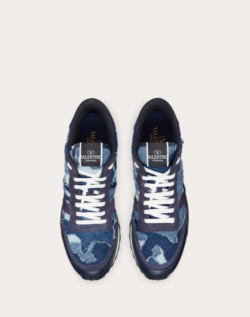 Red Valentino SNEAKER ROCKRUNNER CAMOUFLAGE IN DENIM