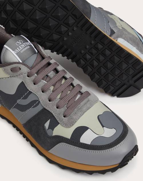 Red Valentino SNEAKER ROCKRUNNER CAMOUFLAGE IN TESSUTO NAPPATO
