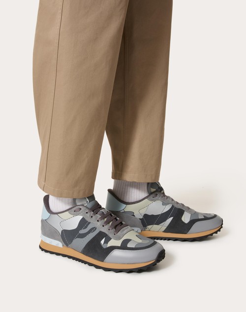Red Valentino SNEAKER ROCKRUNNER CAMOUFLAGE IN TESSUTO NAPPATO