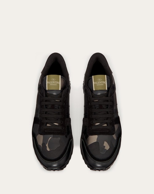 Red Valentino SNEAKER ROCKRUNNER CAMOUFLAGE NOIR LAMINATA
