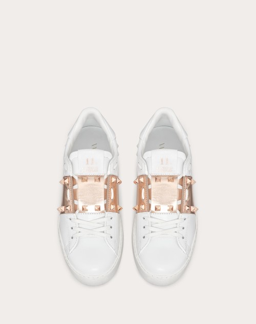 Red Valentino SNEAKER ROCKSTUD UNTITLED IN VITELLO CON BANDA METALLIZZATA