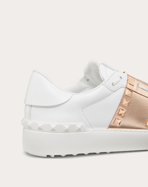 Red Valentino SNEAKER ROCKSTUD UNTITLED IN VITELLO CON BANDA METALLIZZATA