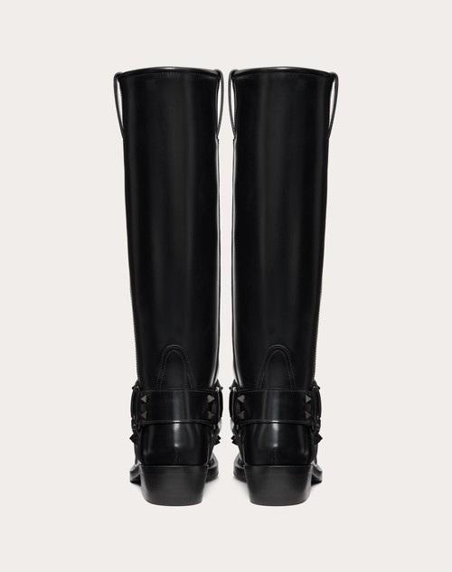 Red Valentino STIVALE BIKER ROCKSTUD IN VITELLO 40MM