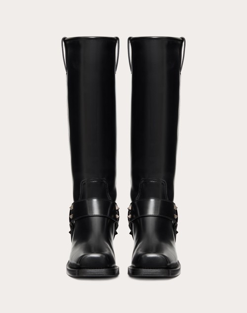 Red Valentino STIVALE BIKER ROCKSTUD IN VITELLO 40MM