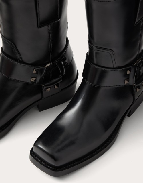 Red Valentino STIVALETTO BIKER ROCKSTUD IN VITELLO 40MM