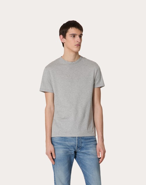 Red Valentino T-SHIRT GIROCOLLO IN COTONE CON CABOCHONS