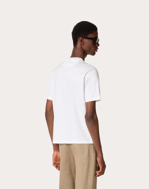 Red Valentino T-SHIRT GIROCOLLO IN COTONE CON STAMPA VALENTINO