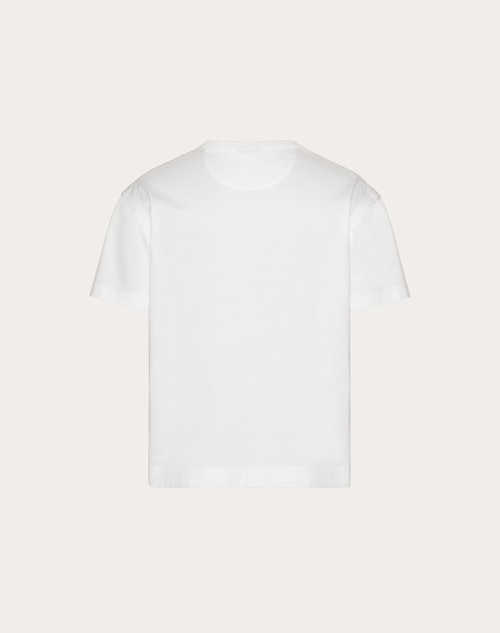 Red Valentino T-SHIRT IN COTONE CON ETICHETTA SARTORIALE MAISON VALENTINO