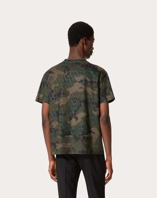 Red Valentino T-SHIRT IN COTONE CON STAMPA TOILE ICONOGRAPHE CAMOUFLAGE