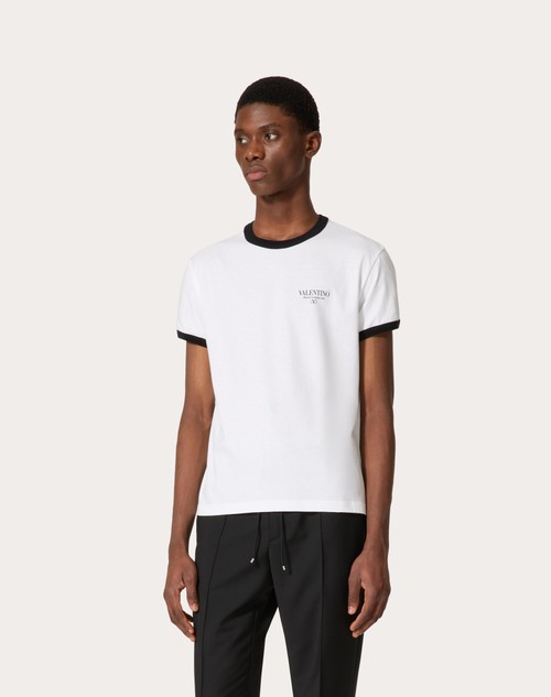 Red Valentino T-SHIRT IN COTONE CON STAMPA VALENTINO