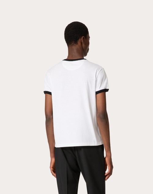 Red Valentino T-SHIRT IN COTONE CON STAMPA VALENTINO