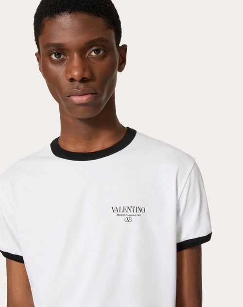 Red Valentino T-SHIRT IN COTONE CON STAMPA VALENTINO