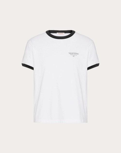 Red Valentino T-SHIRT IN COTONE CON STAMPA VALENTINO