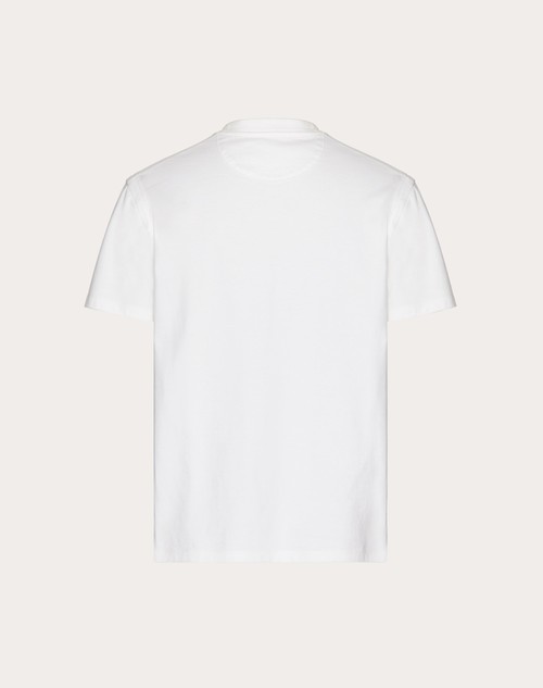 Red Valentino T-SHIRT IN COTONE CON V DETAIL IMPUNTURATA