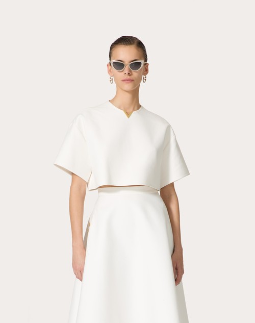 Red Valentino TOP IN LIGHT DOUBLE SPLITTABLE GABARDINE