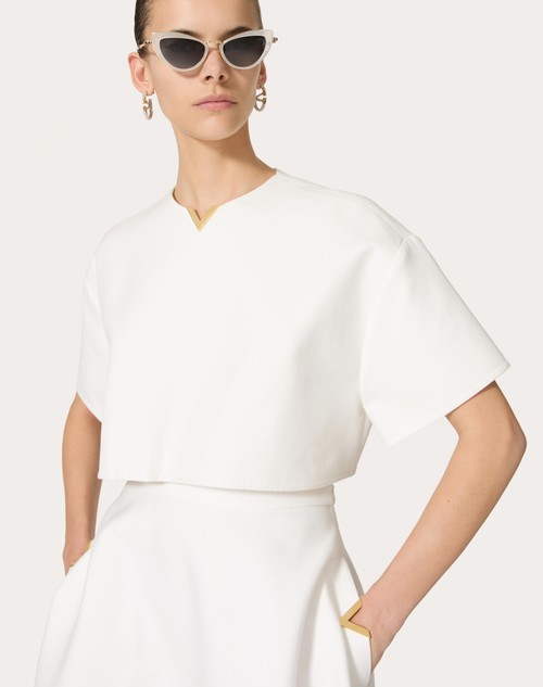 Red Valentino TOP IN LIGHT DOUBLE SPLITTABLE GABARDINE