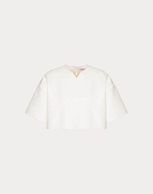 Red Valentino TOP IN LIGHT DOUBLE SPLITTABLE GABARDINE