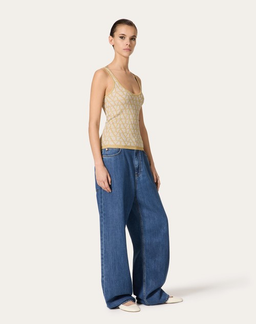 Red Valentino TOP IN LUREX E JACQUARD TOILE ICONOGRAPHE