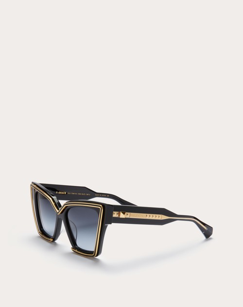 Red Valentino V - GRACE OCCHIALE CAT-EYE OVERSIZE IN ACETATO CON DETTAGLI IN TITANIO