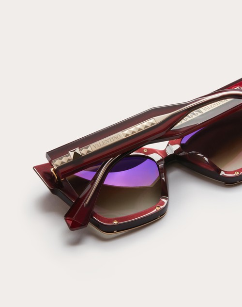 Red Valentino V - GRACE OCCHIALE CAT-EYE OVERSIZE IN ACETATO CON DETTAGLI IN TITANIO