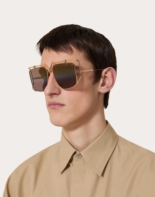 Red Valentino V - LIGHT OCCHIALE SQUADRATO OVERSIZE IN TITANIO