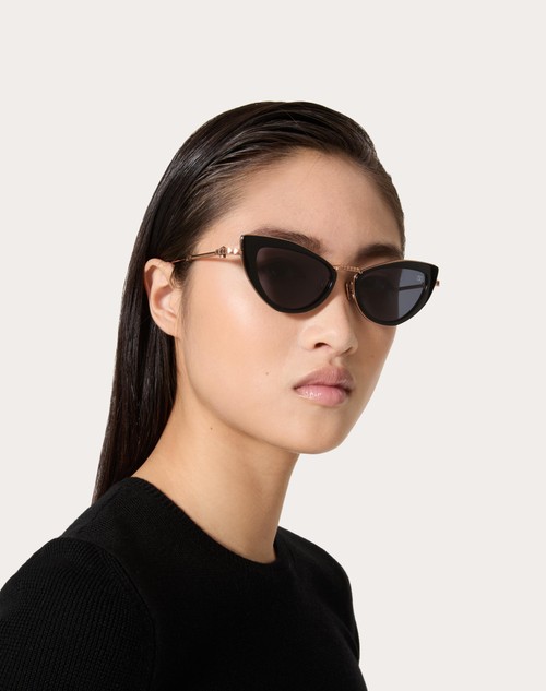 Red Valentino VIII - OCCHIALE DA SOLE CAT-EYE IN TITANIO E ACETATO CON STUD