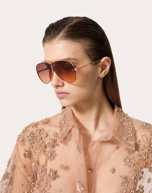 Red Valentino XVI - OCCHIALE PILOT IN TITANIO CON STUD