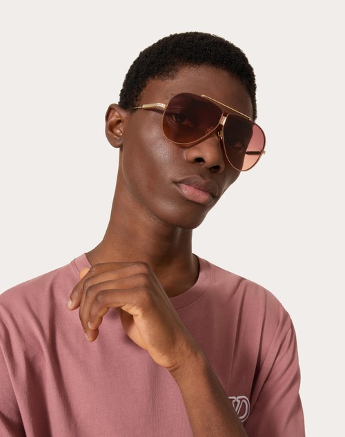 Red Valentino XVI - OCCHIALE PILOT IN TITANIO CON STUD