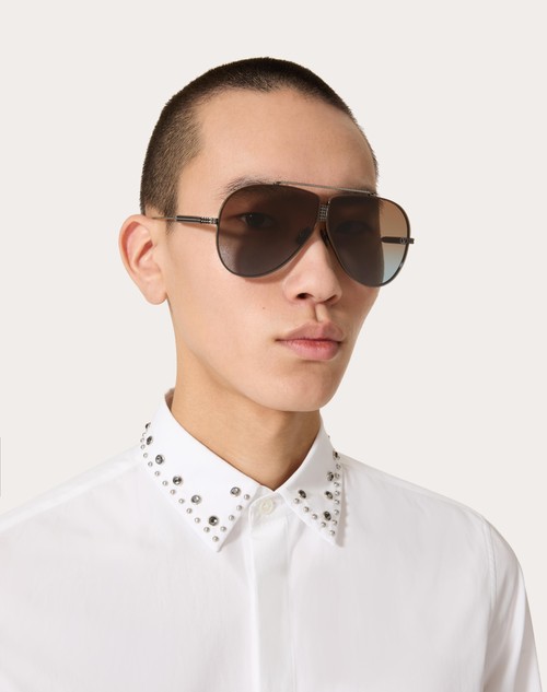 Red Valentino XVI - OCCHIALE PILOT IN TITANIO CON STUD
