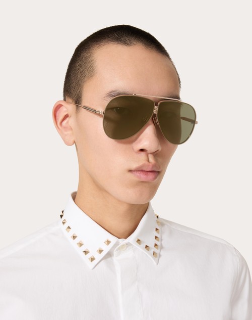 Red Valentino XVI - OCCHIALE PILOT IN TITANIO CON STUD