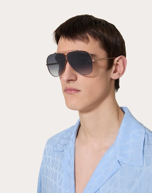 Red Valentino XVI - OCCHIALE PILOT IN TITANIO CON STUD