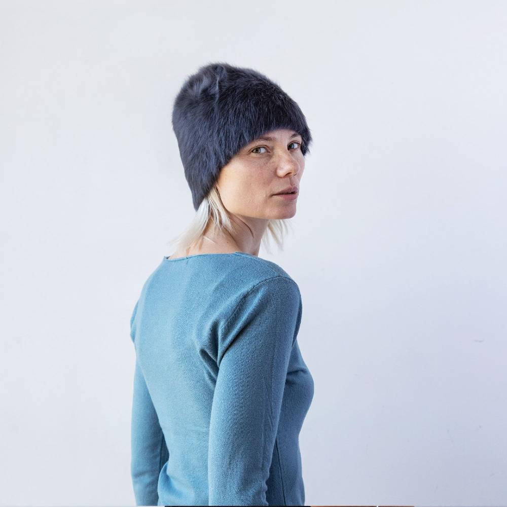 Reinhard Plank CUFFIA ANGORA ANTRACITE