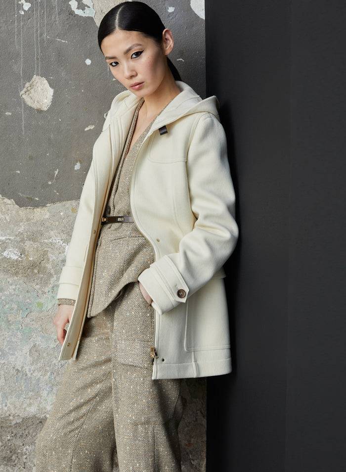 Lorena Antoniazzi CAPPOTTO IN LANA E CASHMERE CON CAPPUCCIO