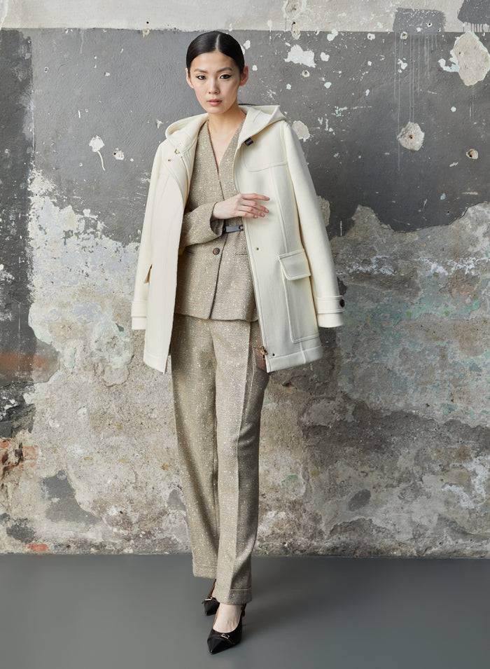 Lorena Antoniazzi CAPPOTTO IN LANA E CASHMERE CON CAPPUCCIO