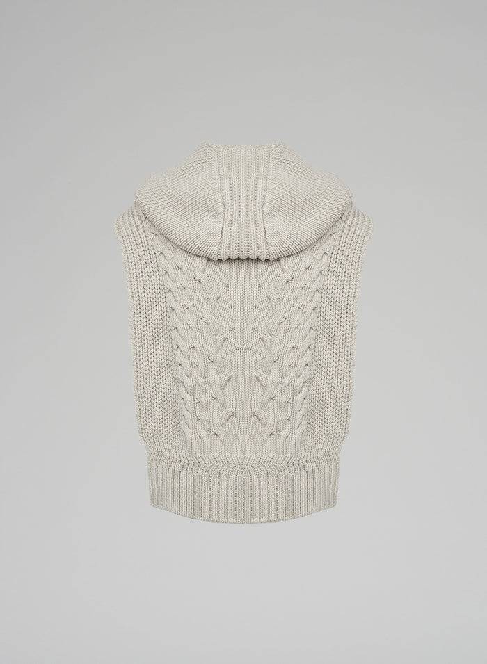 Lorena Antoniazzi GILET IN MAGLIA A TRECCIA SCOLPITA