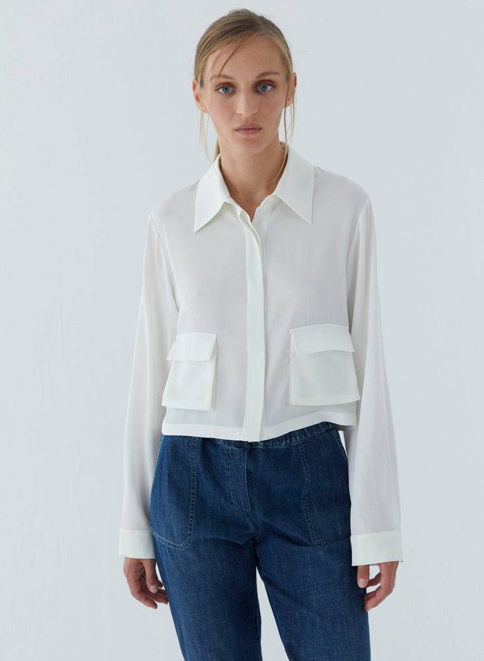 Lorena Antoniazzi BLUSA IN TWILL DI SETA