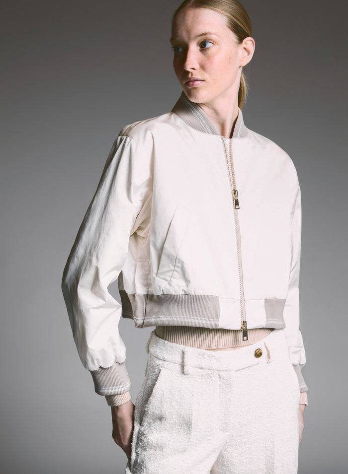 Lorena Antoniazzi BOMBER CROPPED IN NYLON