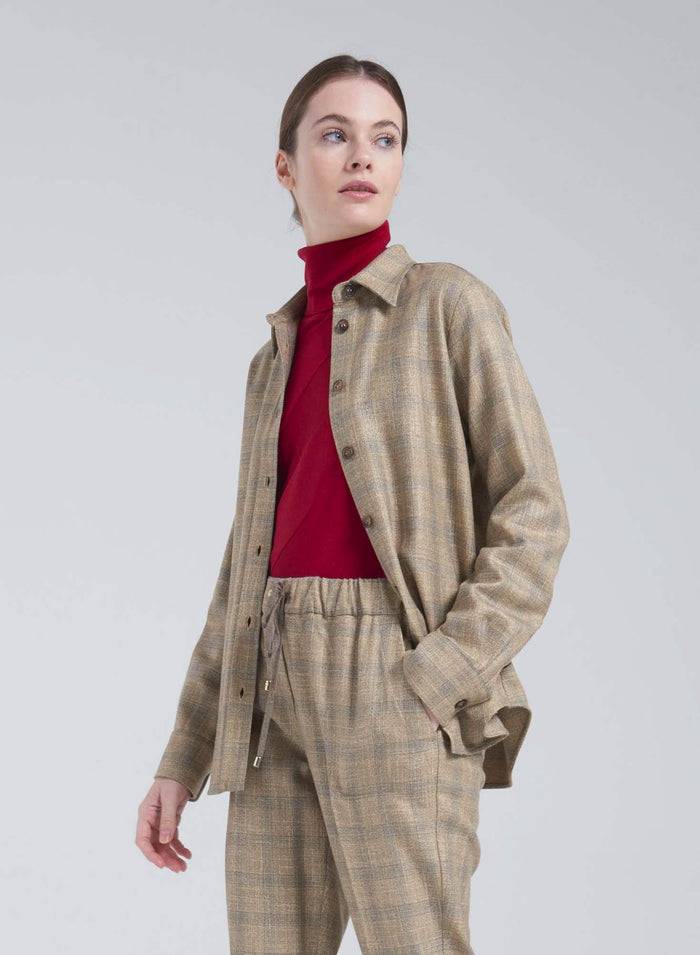 Lorena Antoniazzi CAMICIA IN LANA E VISCOSA