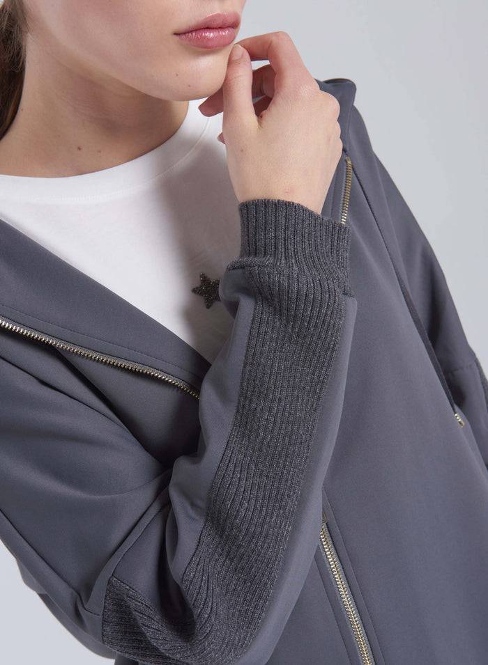 Lorena Antoniazzi FELPA CON CAPPUCCIO IN COTONE