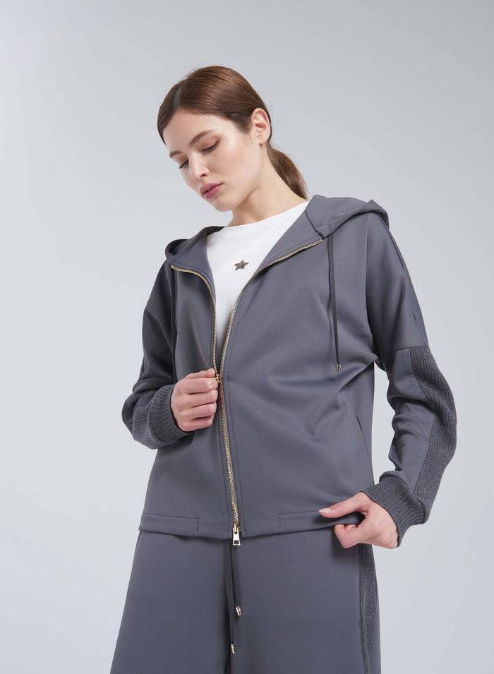 Lorena Antoniazzi FELPA CON CAPPUCCIO IN COTONE