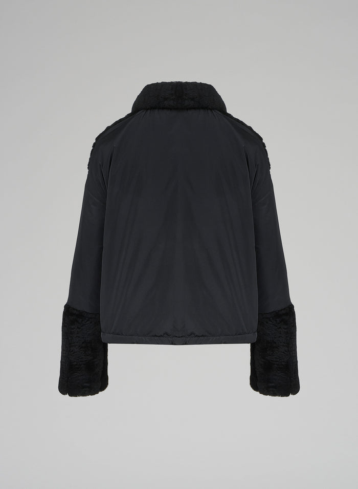 Lorena Antoniazzi GIACCA IN NYLON E MONTONE