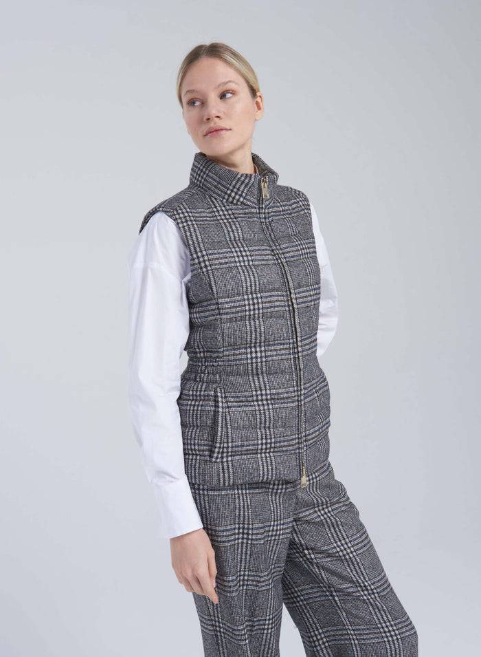 Lorena Antoniazzi GILET IMBOTTITO IN LANA E ALPACA