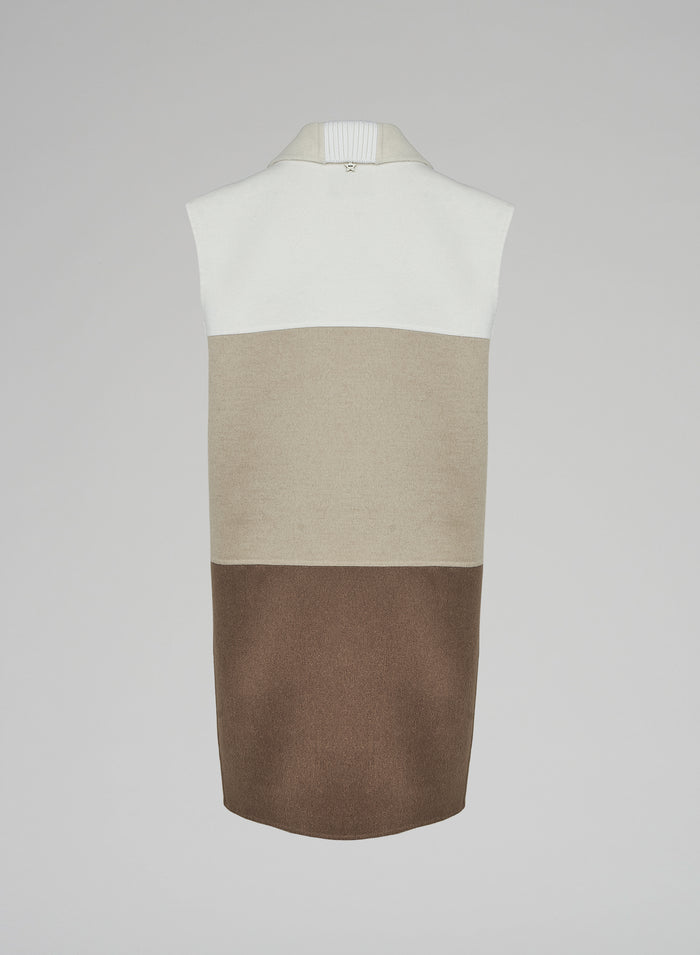 Lorena Antoniazzi GILET LUNGO IN LANA E ANGORA