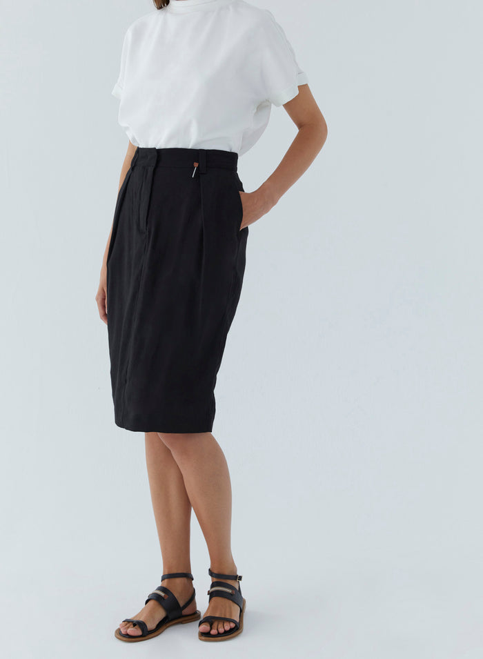 Lorena Antoniazzi GONNA IN POPELINE DI LINO