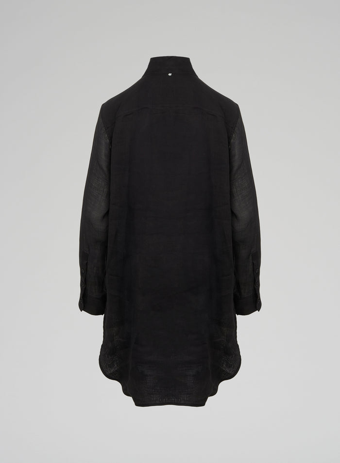 Lorena Antoniazzi MAXI CAMICIA IN RAMIE