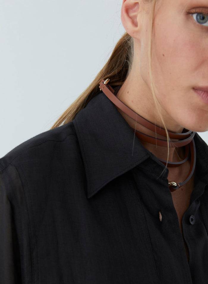 Lorena Antoniazzi MAXI CAMICIA IN RAMIE