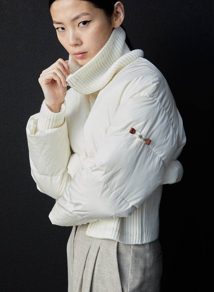 Lorena Antoniazzi PIUMINO CROP IN TAFFETAS TECNICO