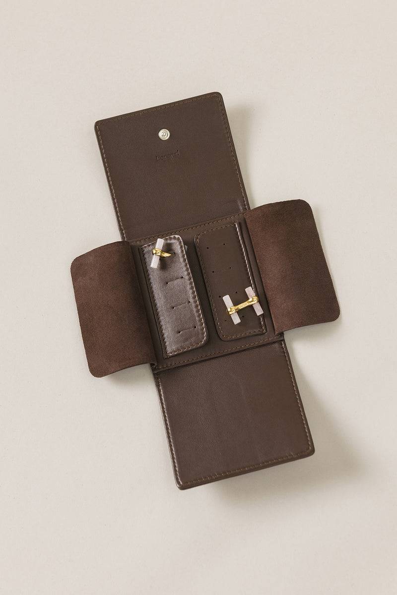 Lorenzi Milano Astuccio porta gemelli da viaggio in Nappa